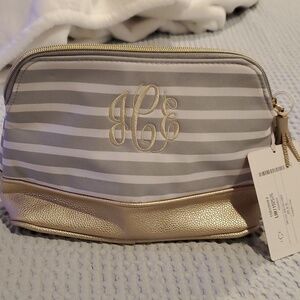NWT Marleylilly Cosmetic Bag monogrammed JCE